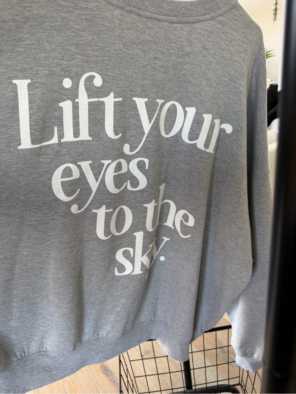 Zenana Outfitters Gray Graphic Sweatshirt with Yellow Smiley - Picture 4 of 4